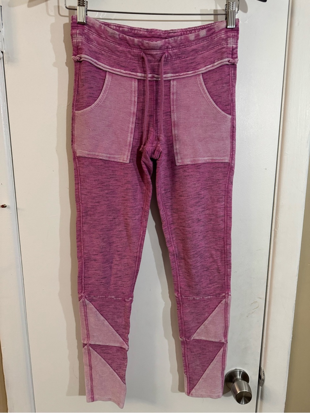 Free People Mauve-Pink Skinny Panel Joggers